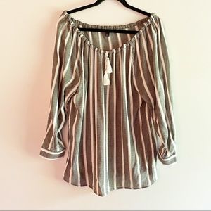 Tommy Hilfiger Striped Boatneck Tunic Top